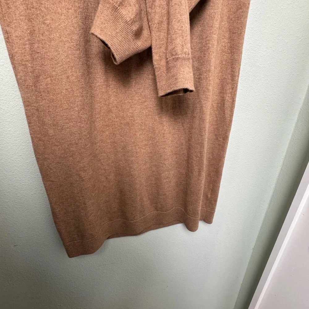 J. Crew Women’s Wool Blend Ruffle-Hem Sweater Dress in Saddle Tan Brown Size‎ L